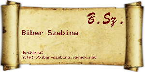 Biber Szabina névjegykártya