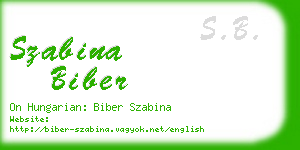 szabina biber business card